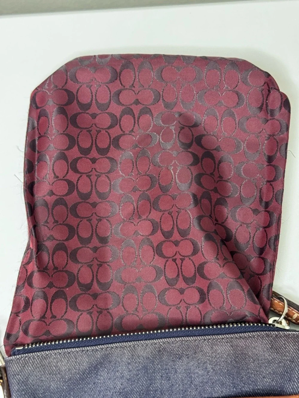 Coach Denim Suede Heritage Stripe bag Vintage 2003 with booklet - Picture 8 of 17